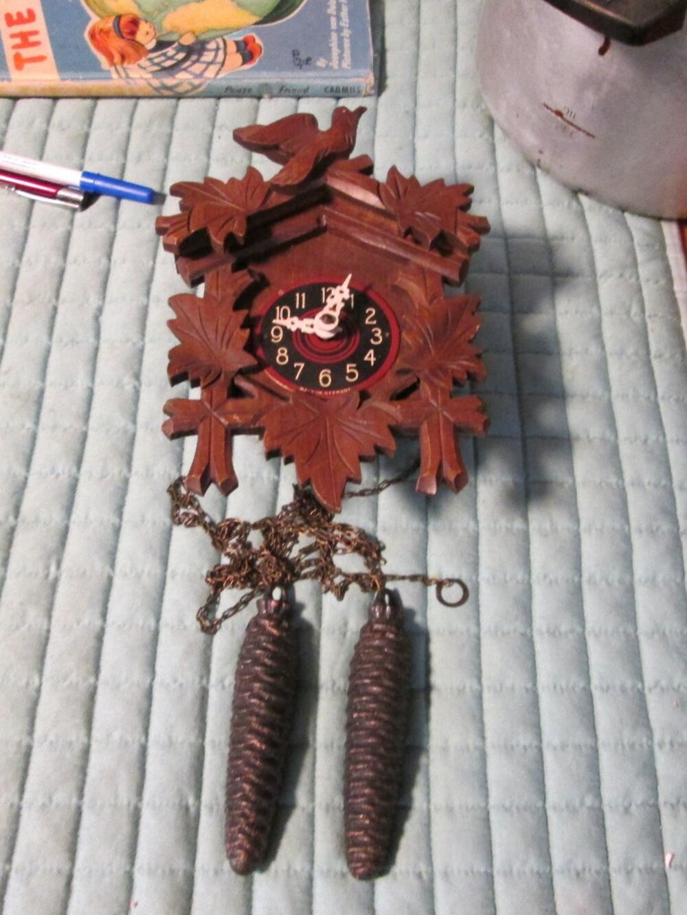 Black Forest vtg small Cuckoo clock as is